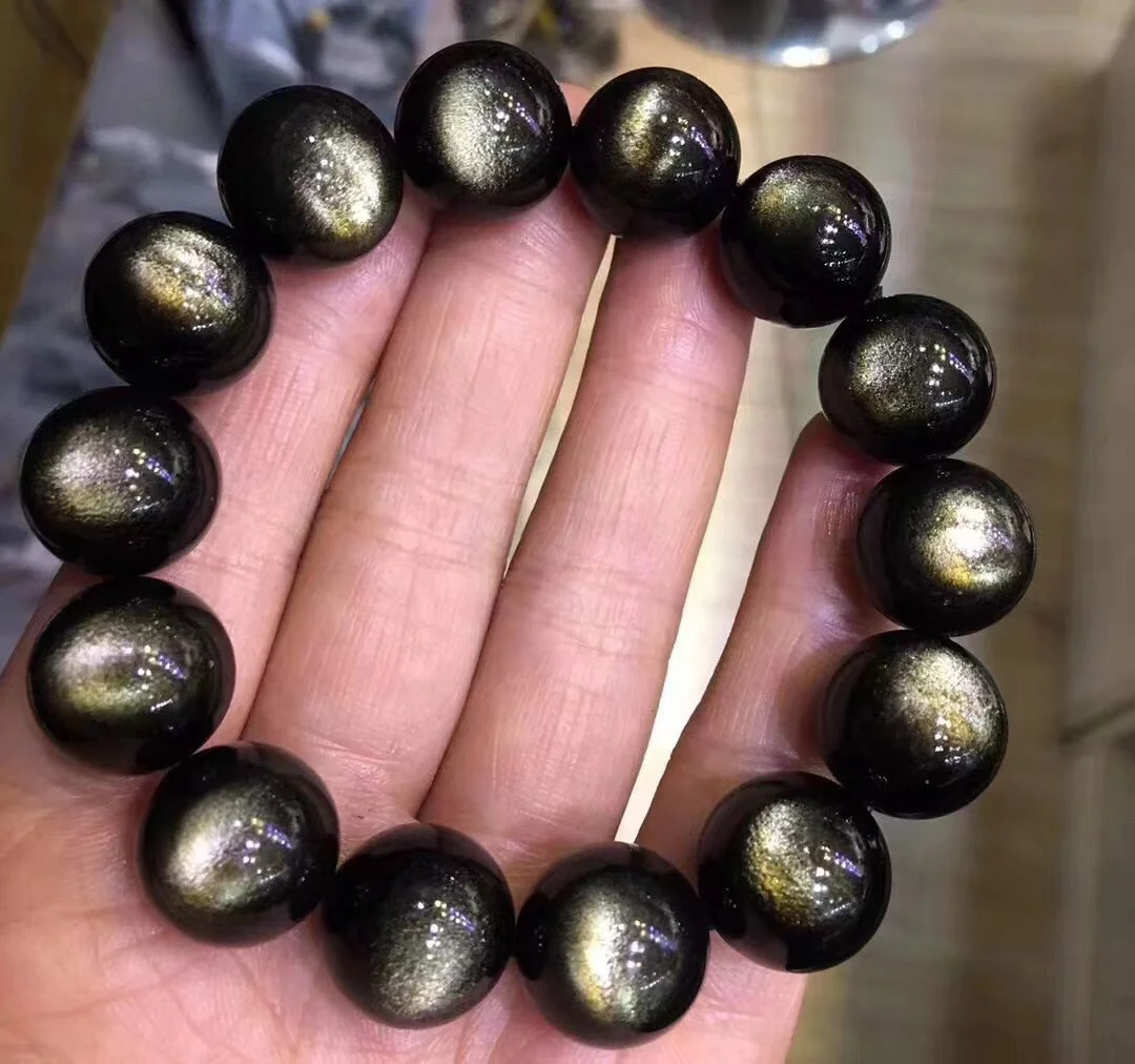 Natural Cat's Eye Gold Obsidian Bracelet