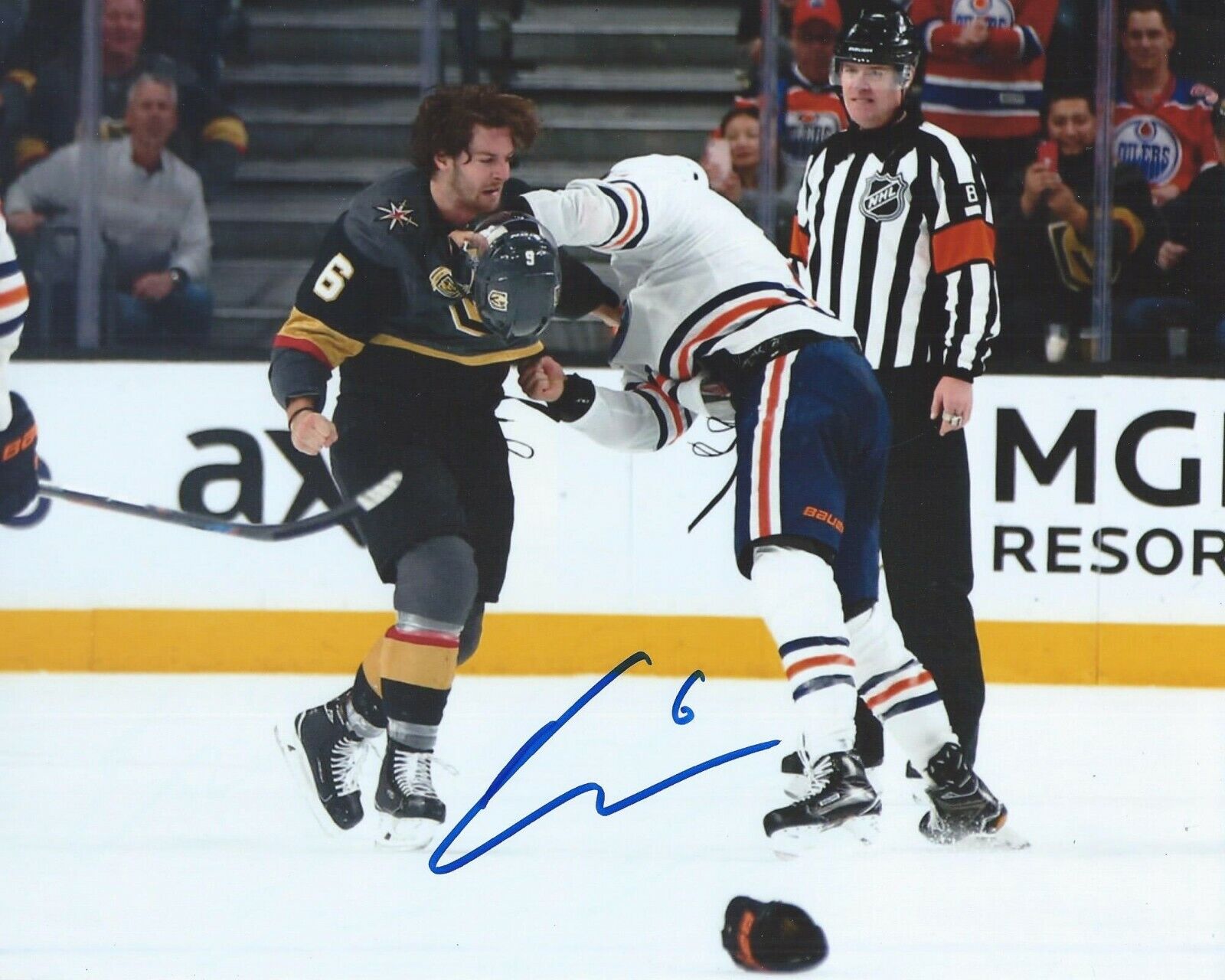 Colin Miller Signed 8x10 Fight Photo Poster painting Vegas Golden Knights Autographed COA