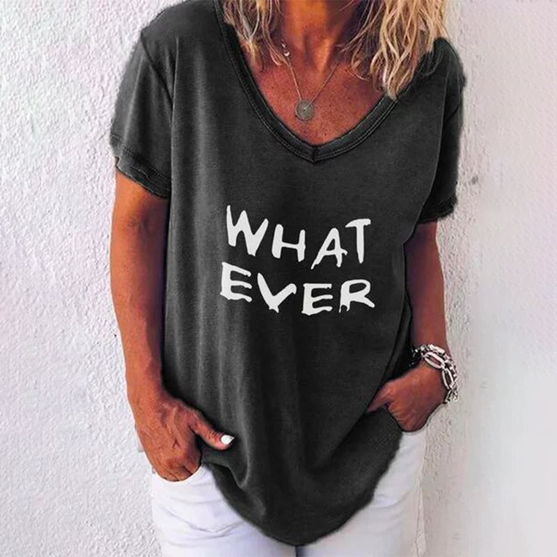 WHATEVER letter graphic tees