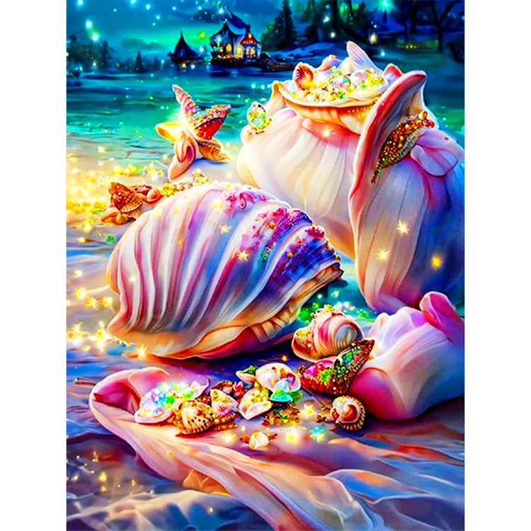【HUGE 58% OFF SALE】5D DIY Full Round Drill Diamond Painting Fantasy Shell Scene Home Decor