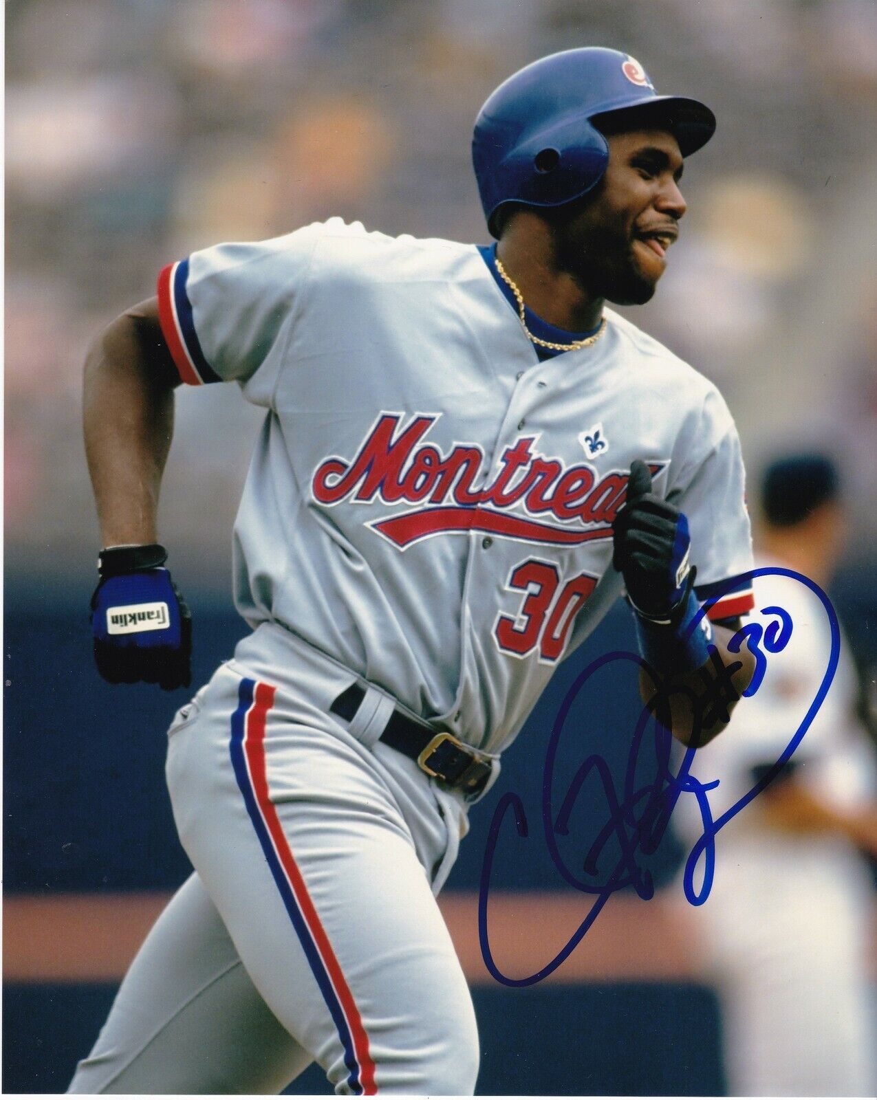 CLIFF FLOYD MONTREAL EXPOS ACTION SIGNED 8x10