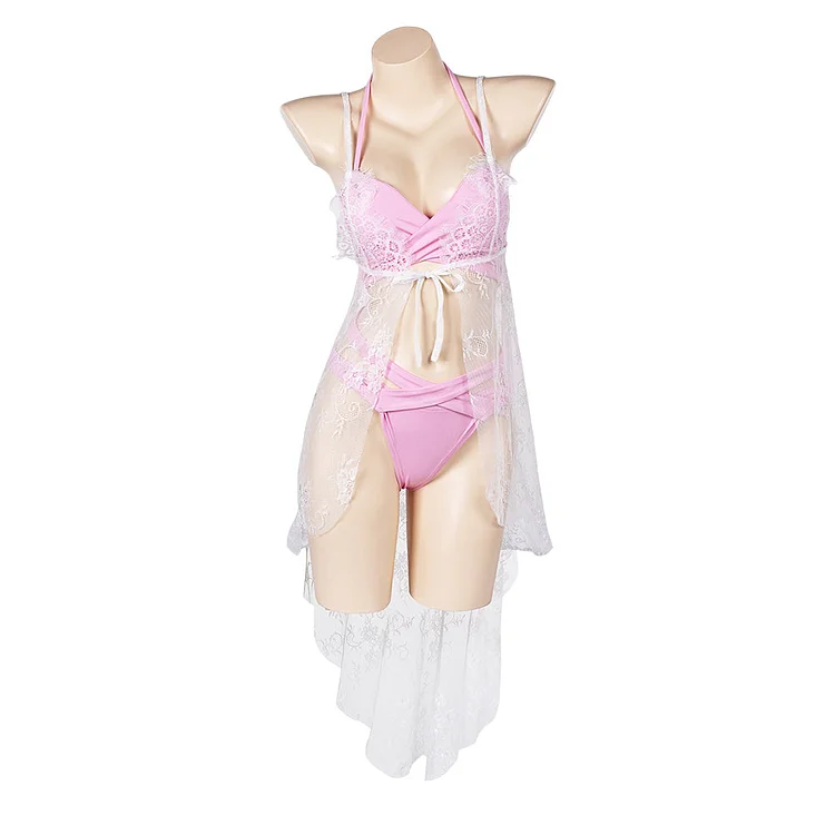 Final Fantasy VII Rebirth (2024) Aerith Pink Swimsuit Bikini Outfits Cosplay Costume Halloween Carnival Suit
