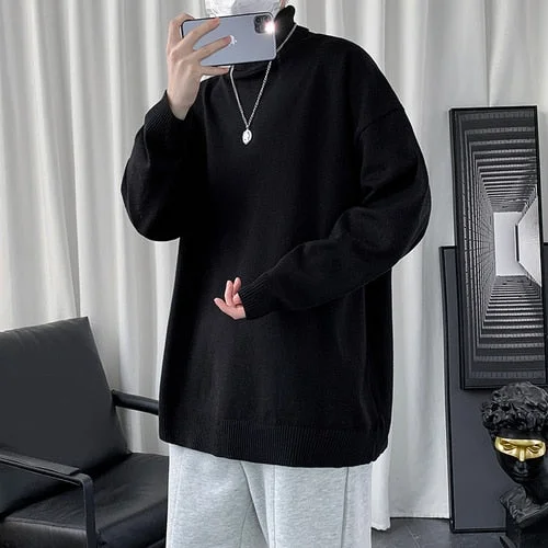 Men Pullovers Turtleneck 9 Colors Autumn Winter Sweaters Underwear Sweaters Long Sleeve Korean Style Fashion Ins Chic Harajuku