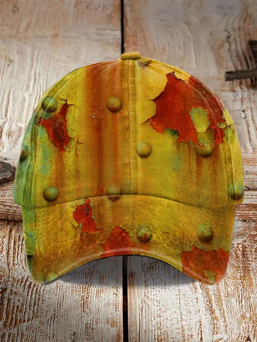 Vintage Distressed Rust Print Baseball Cap