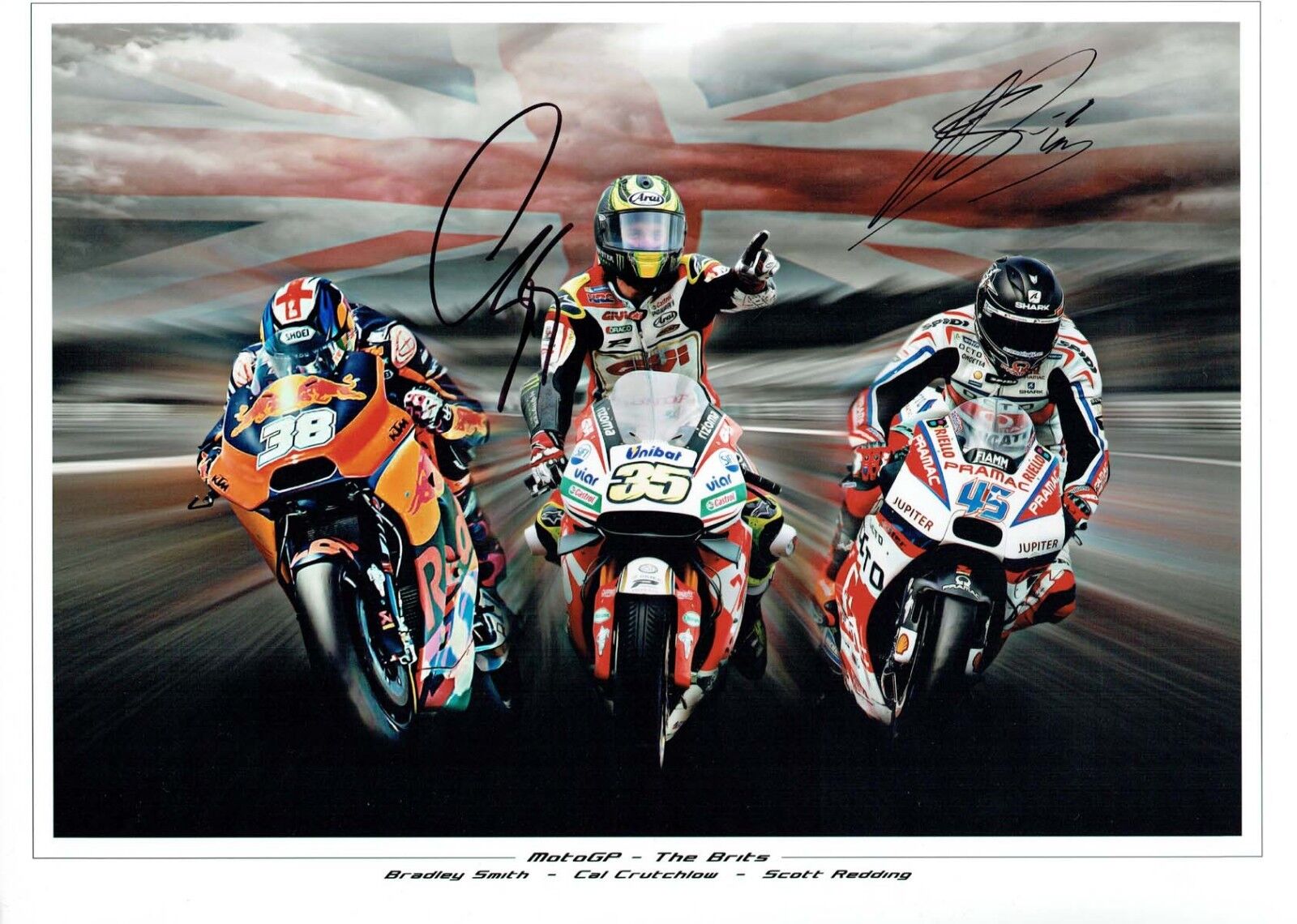 Cal CRUTCHLOW & Scott REDDING SIGNED Autograph 16x12 Photo Poster painting Montage AFTAL COA