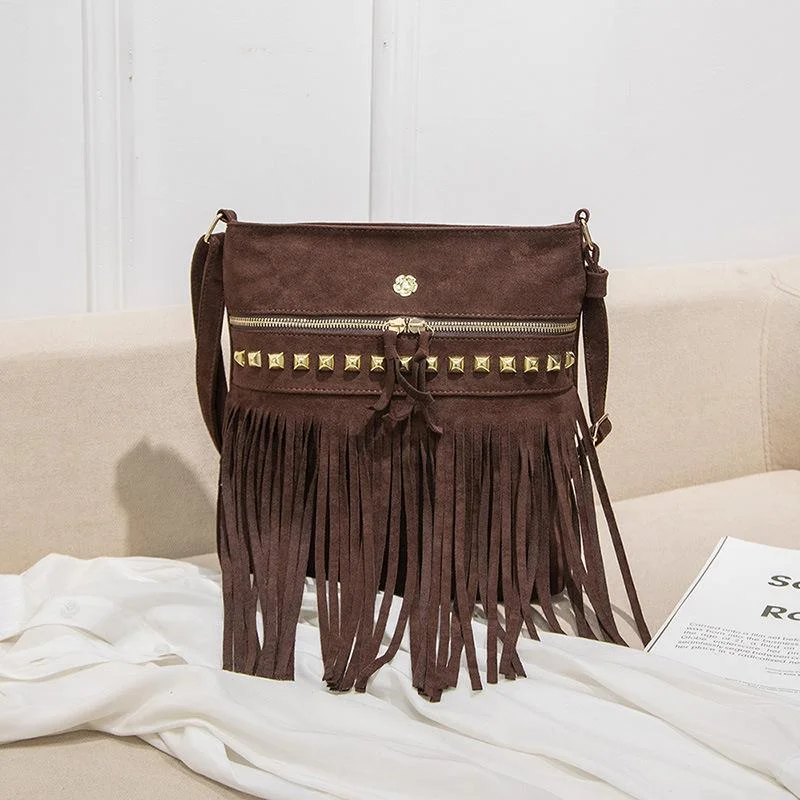 Retro Tassel Bag Fashion Small Messenger Bag Casual Shopping Personalized Women's Bag Shoulder Bag