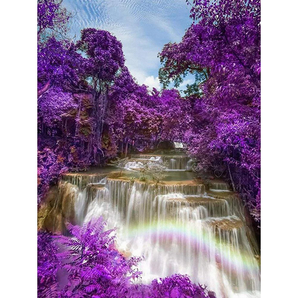Full Round Diamond Painting Tree Waterfall (40*30cm)