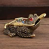 Pure brass fortune-attracting three-legged golden toad bronze tea pet jewelry crafts