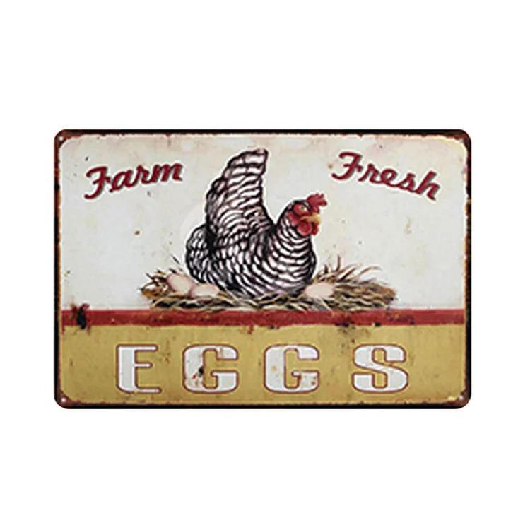 Chicken Egg - Vintage Tin Signs/Wooden Signs - 7.9x11.8in & 11.8x15.7in