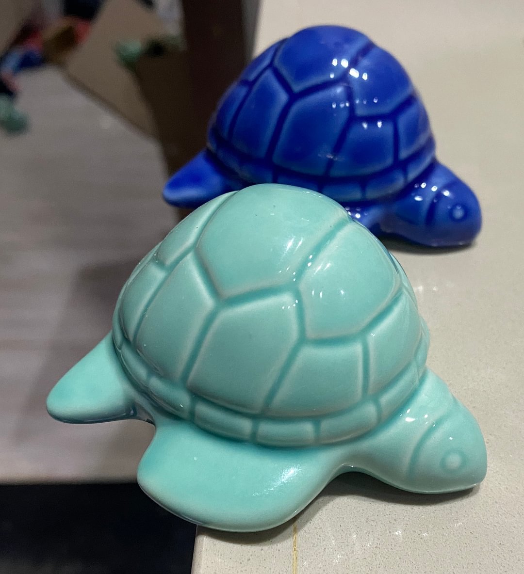 2 Sea Turtle Porcelain Toilet Bolt Covers