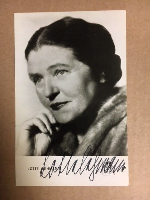 Lotte Lehmann 4 1/2 x 6 1/4 Vintage Photo Poster painting with Auction House COA