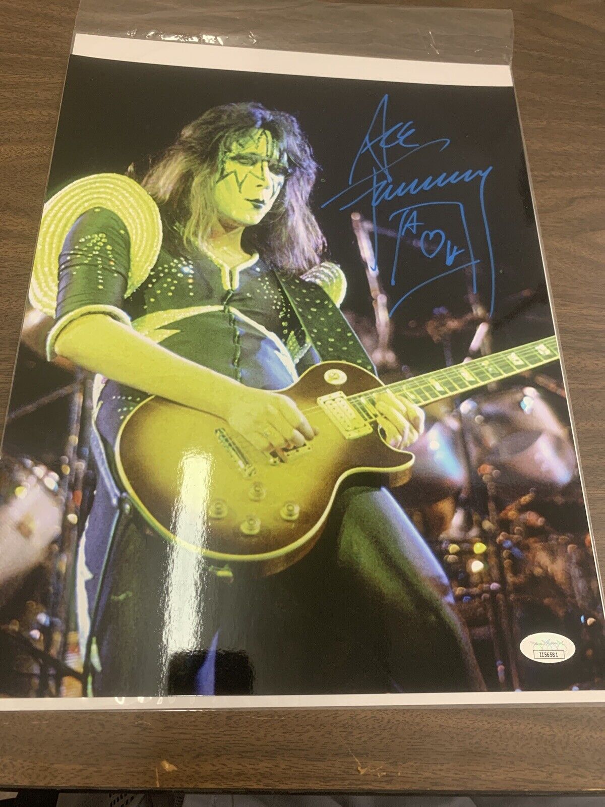 Ace Frehley Autographed 11x14 Photo Poster painting KISS Comet Detroit Rare JSA