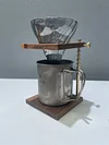 Handmade Portable North American Black Walnut + Brass Coffee Holder Set