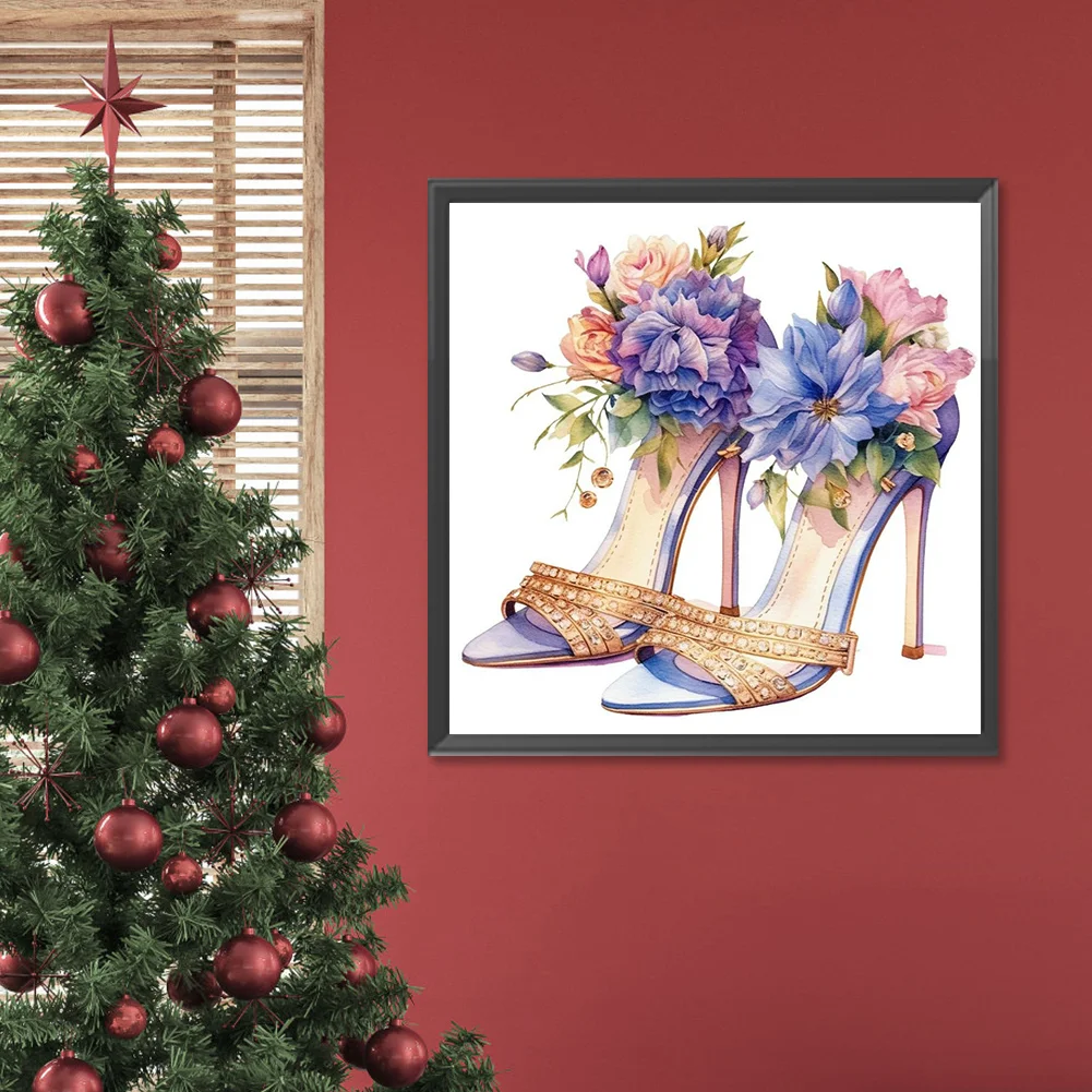 Diamond Painting - Full Round Drill - Flower High Heels(Canvas|30*30cm)