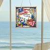 Diamond Painting Acrylic 2D Flat Independence Day Hanging Diamond Art Kits Wall Door Decor