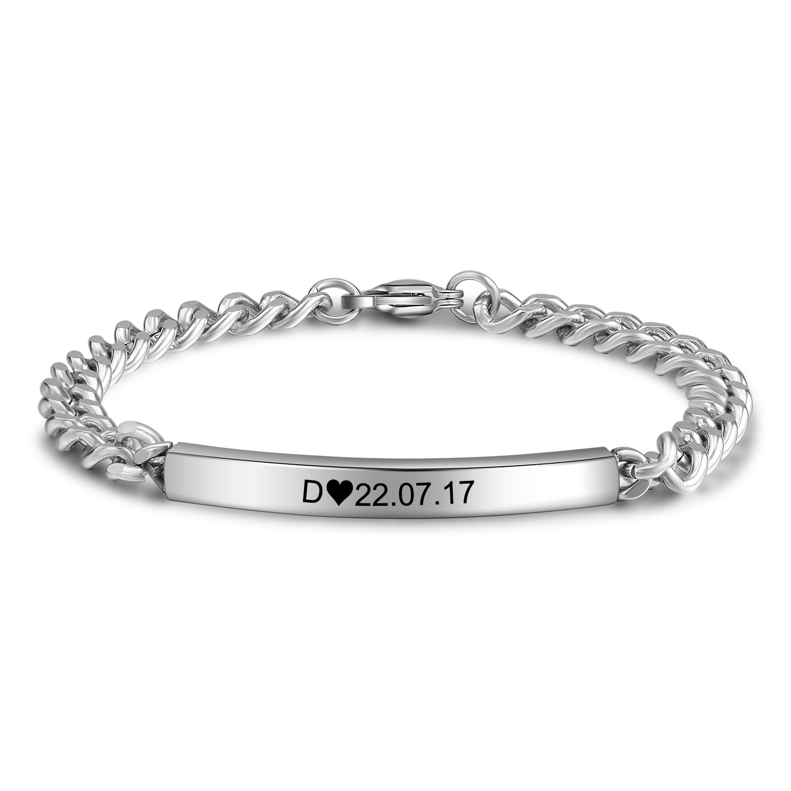Bracelet Gourmette Fantaisie Avec Grosse Breloque Cœur Strass - Saint-Valentin - Neuf Sans Emballage