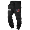 Men's Vintage American Flag Patriotic Elastic Waist Drawstring Jogger Sweatpants by Inlyline