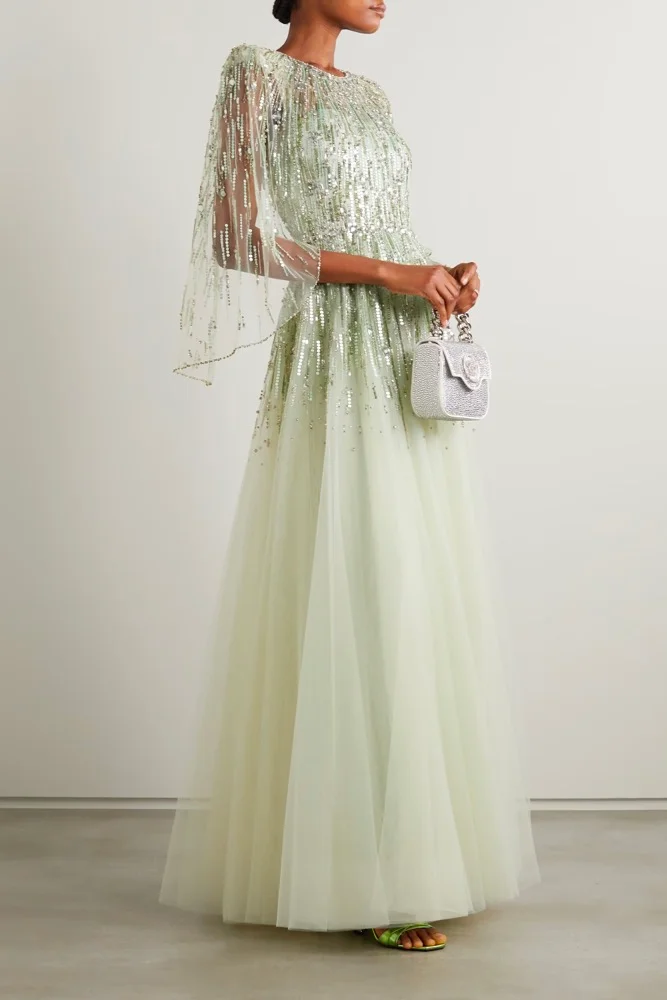 Dolores embellished tulle gown