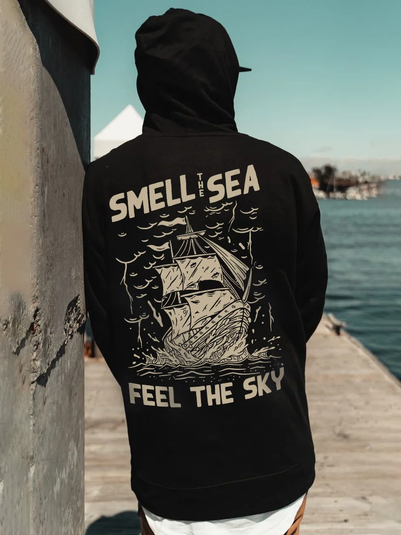 Smell The Sea Feel The Sky Printed Men's Hoodie