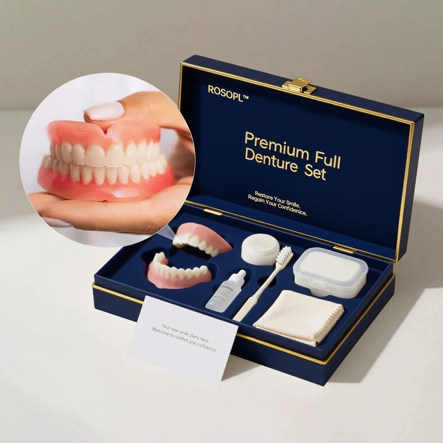 🔥Ends Today: 70% OFF!(Affordable Beauty🧏‍♀️🧏‍♂️)--ROSOPL™ --Advanced Customized Full Denture Set🦷