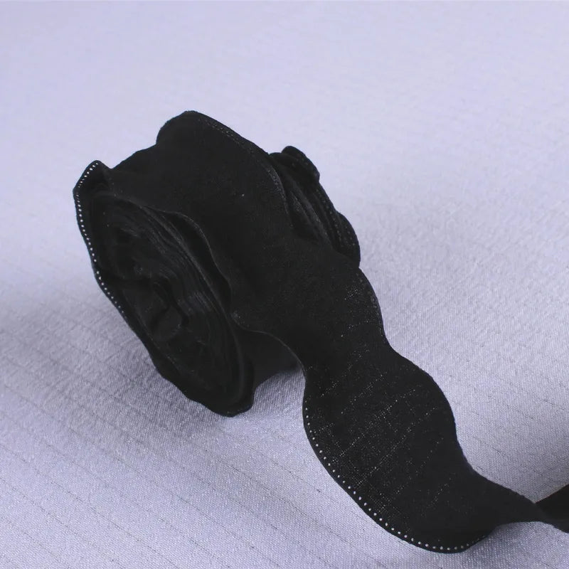 Ruffled Pleated Fishtail Yarn 2.5 Wide Ribbon Flower Packaging Ribbon Macaron Floral Snow Yarn Linen Diy