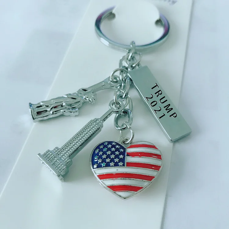 Personalize Statue of liberty keychain，Empire State Building Keychain，American Flag Patriotic Keychain
