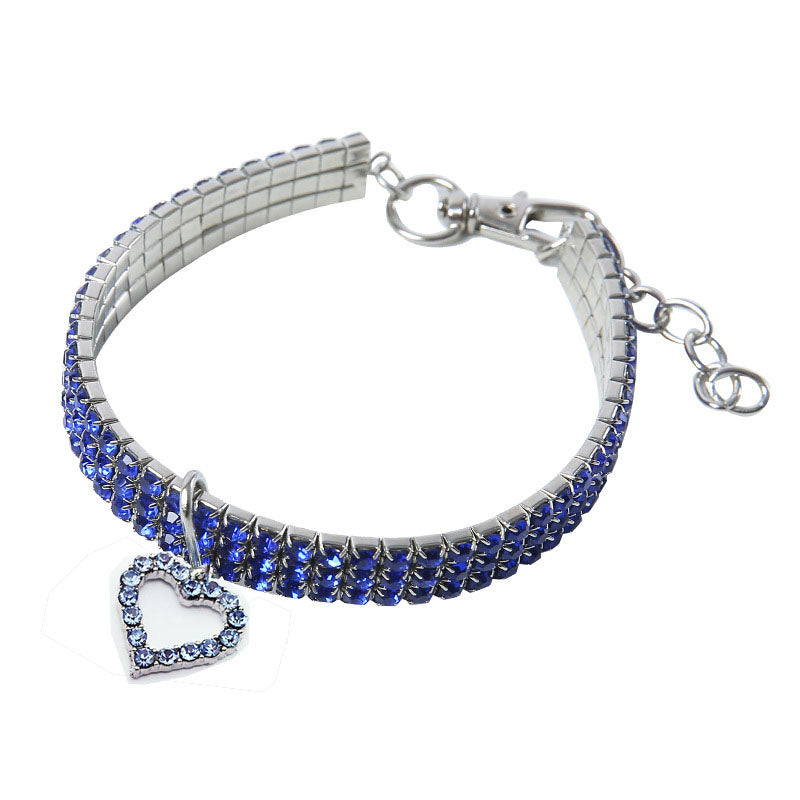 Stylish Bling Dog Collar With Heart Pendant