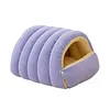 Warm Enclosed Cat Bed Cozy Plush Cats Tent Calming Pet Nest Cave for Cats Dogs