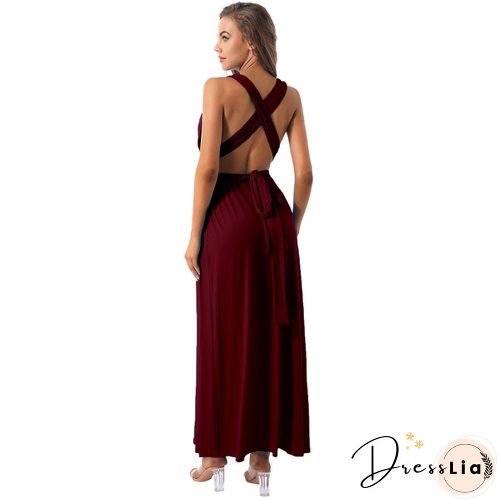 Women's Chic Wrap Maxi Dress Multi Way Wear Party Wedding Bridesmaid Dresses Evening Cocktail Long Prom Gown
