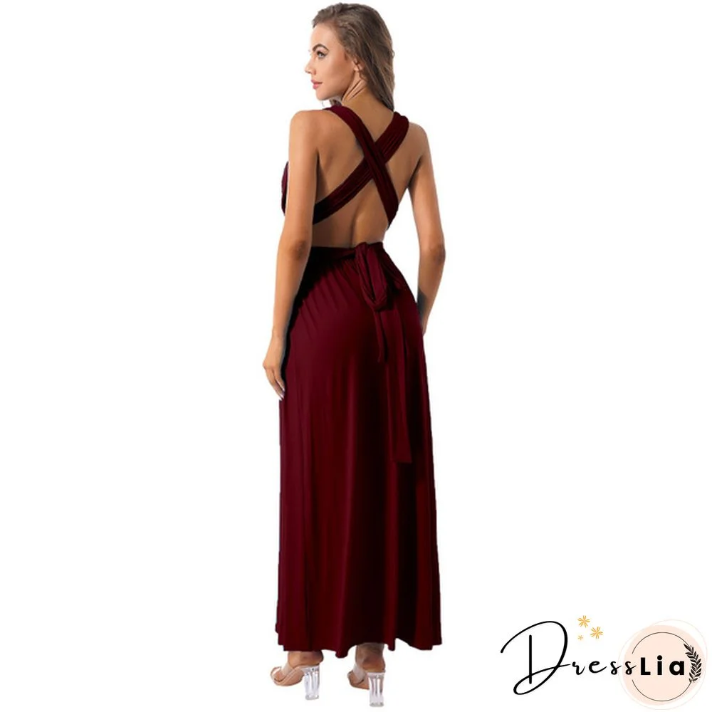 Women's Chic Wrap Maxi Dress Multi Way Wear Party Wedding Bridesmaid Dresses Evening Cocktail Long Prom Gown