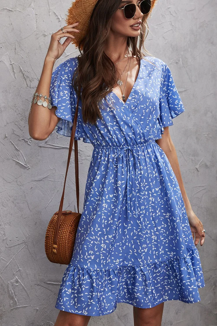Women's Fashion V Neck Slim Sexy Elegant Casual Mini Dress