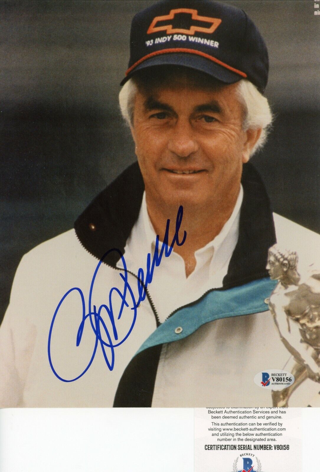 Roger Penske HOF Indy 500 Signed Autographed 8x10 Glossy Photo Poster painting Beckett BAS