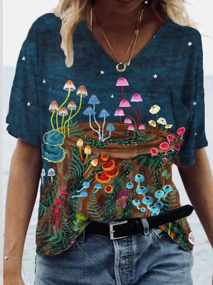 Mushroom Print T-shirt