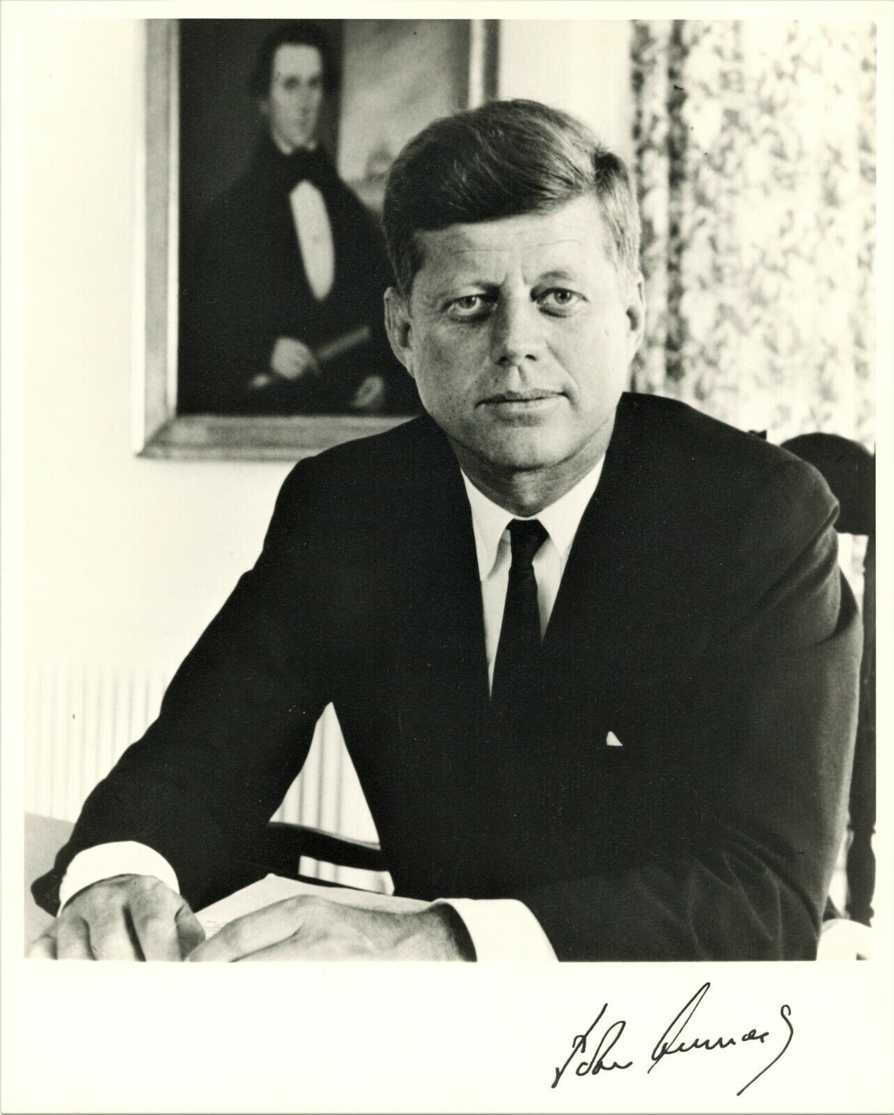 Vintage President JOHN F. KENNEDY White House Photo Poster painting