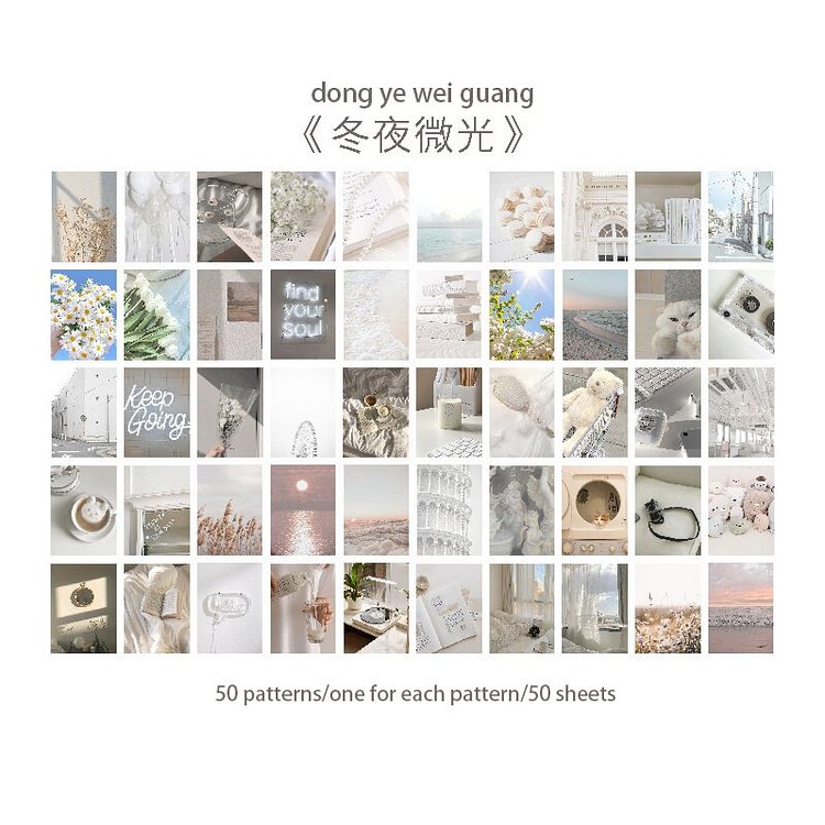 JOURNALSAY 50 Pcs Romantic Washi Paper Journal Stickers Book Literary