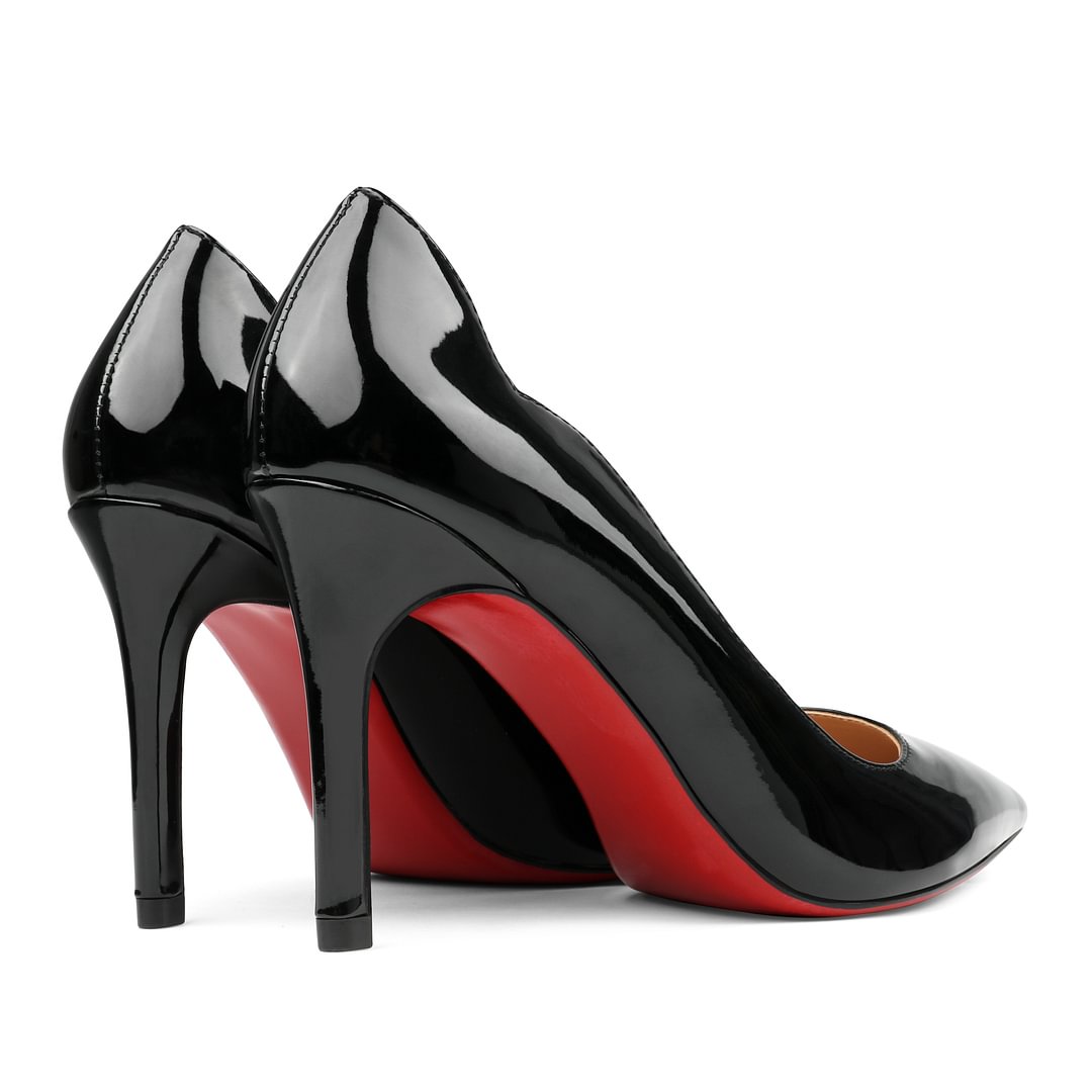 90mm Women's Pointed Toe Kitten Heels Hot Chick Red Bottom Stiletto Pumps for Wedding-MERUMOTE