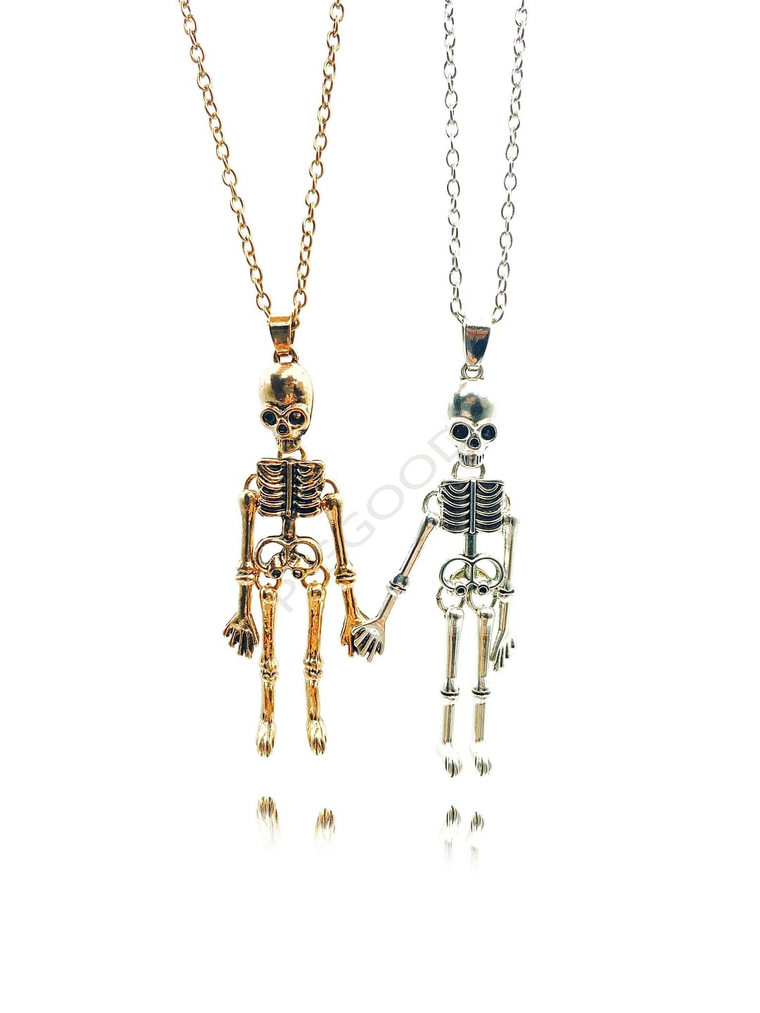 Hold Hands Together till Dead Skeleton Ghost Festival Halloween Jewelry Skull Necklace