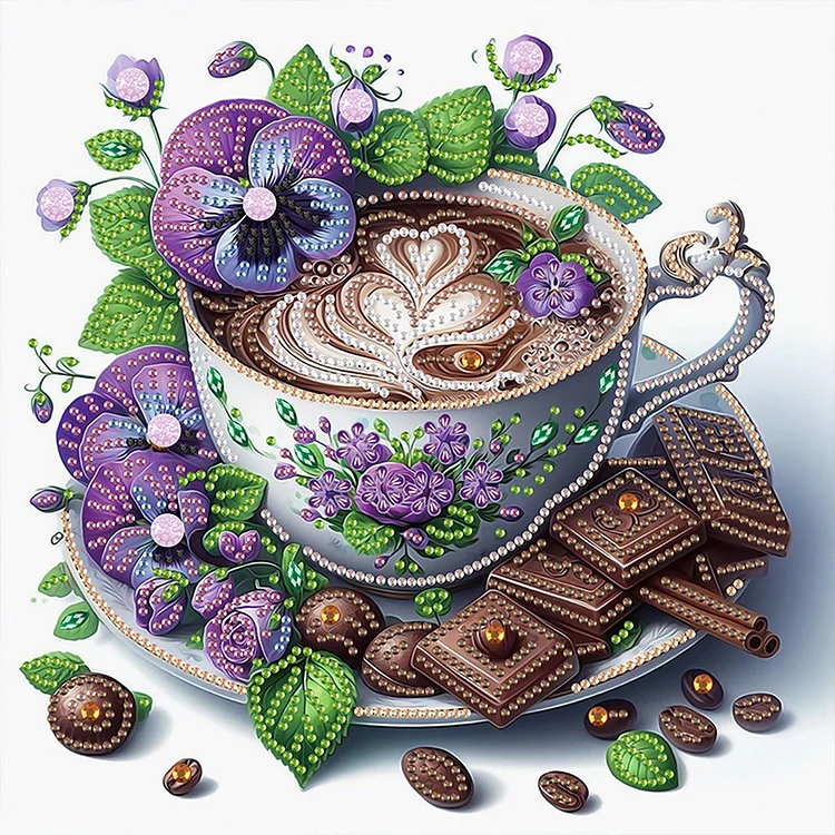 Partial Special-shaped Diamond Painting - Good Time Leisurely Coffee Break 30*30CM