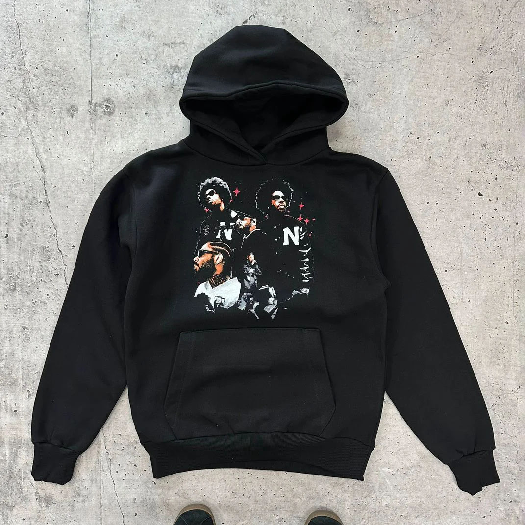Casual Characters Print Long Sleeve Hoodies