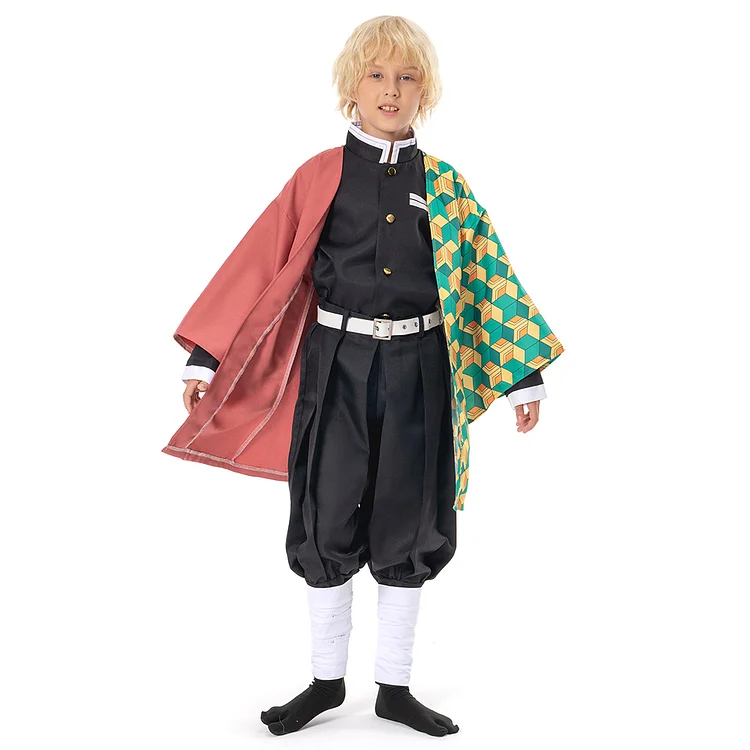 Kids Demon Slayer Kimetsu no Yaiba Uniform Outfit Tomioka Giyuu Cosplay Costume for Kids Children