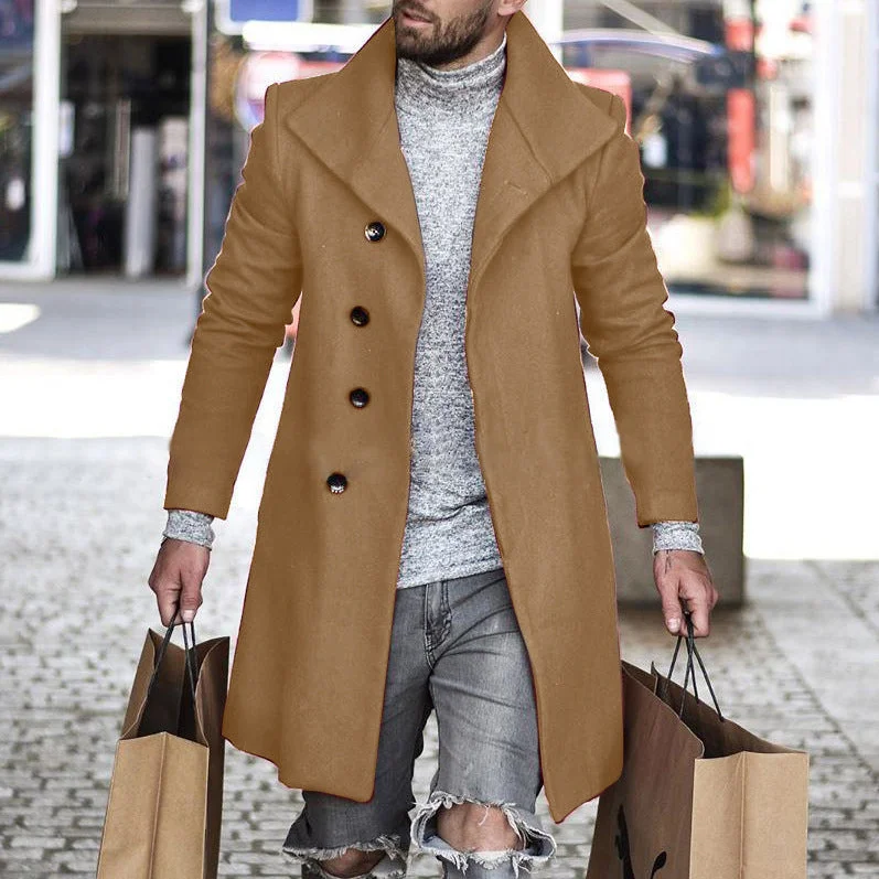 Autumn and Winter woolen overcoat mid-length men's clothing