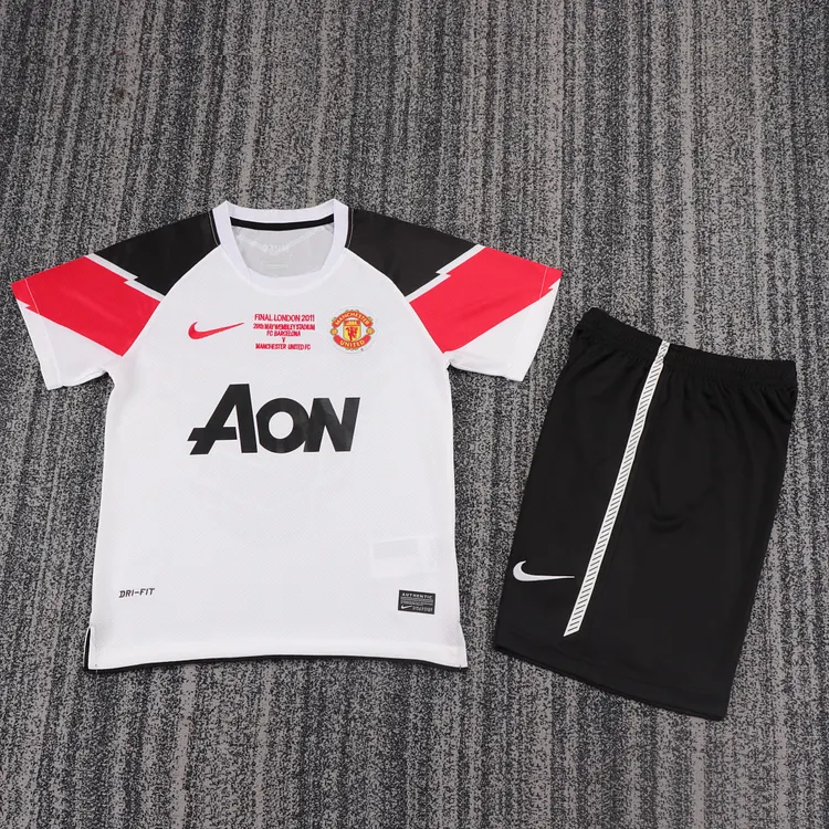 2011-12 Manchester United Away Champions League Retro Shirt - Kids Sizes