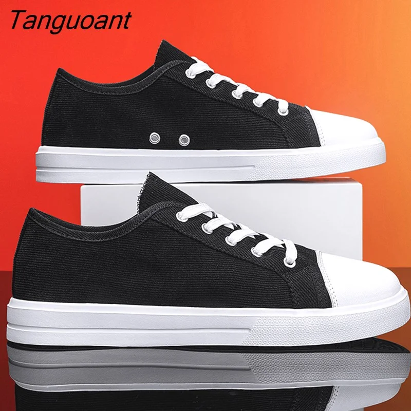 Tanguoant New Skateboarding Shoes for Men Women Unisex Lightweight Canvas Casual Shoes Lace-up Couple Sneakers 5 Color Size 36-46