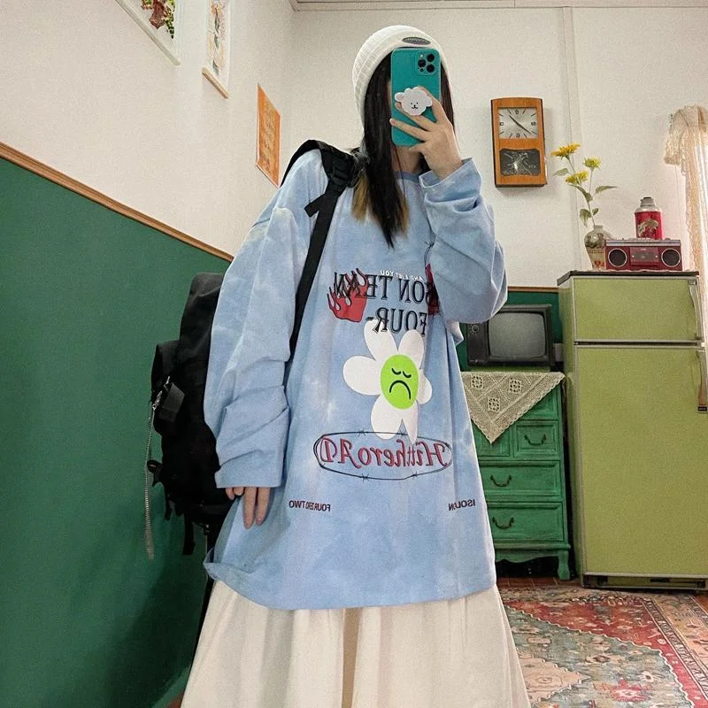 Korean Fashion Flower Tie-Dye T-Shirt TK124