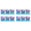 (US Local)6 Pcs Christmas Butterfly Special Shape Diamond Painting Greeting Card Kit(Blue)