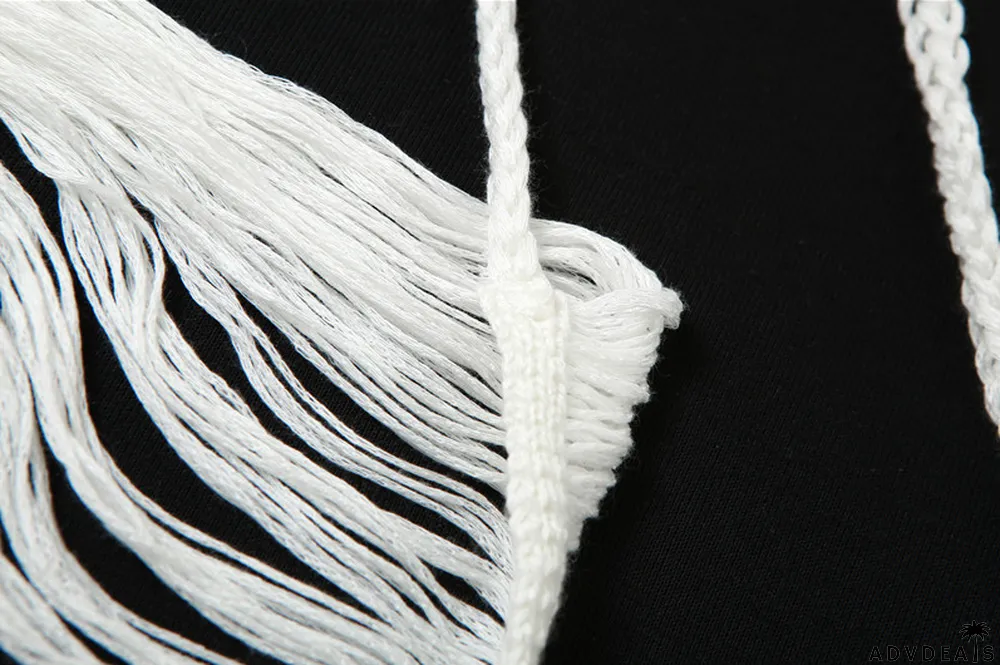 Summer Women Knitting Hollow Tassel Halter Neck Solid Slim Top