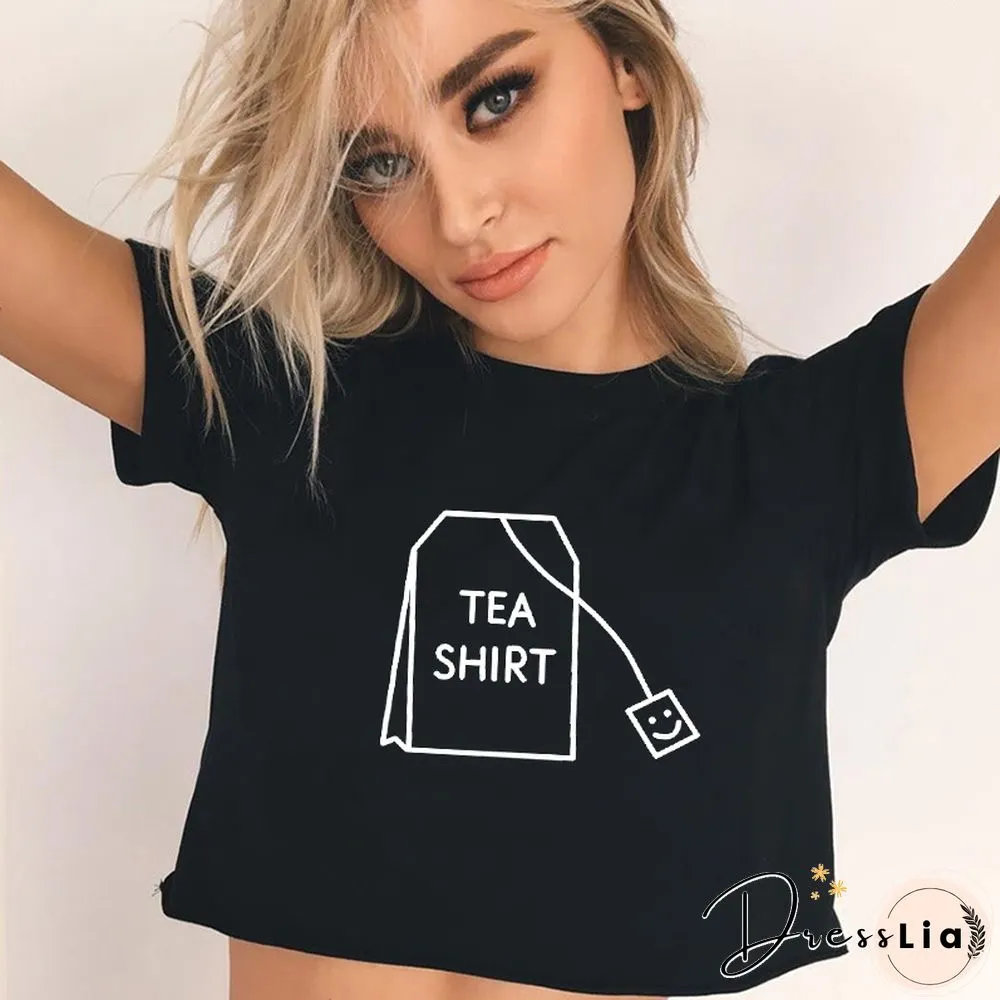 Summer Fashion Punk Tshirt Harajuku Gothic Sexy Crop Top Women Shirt Funny Hip Hop O-Neck