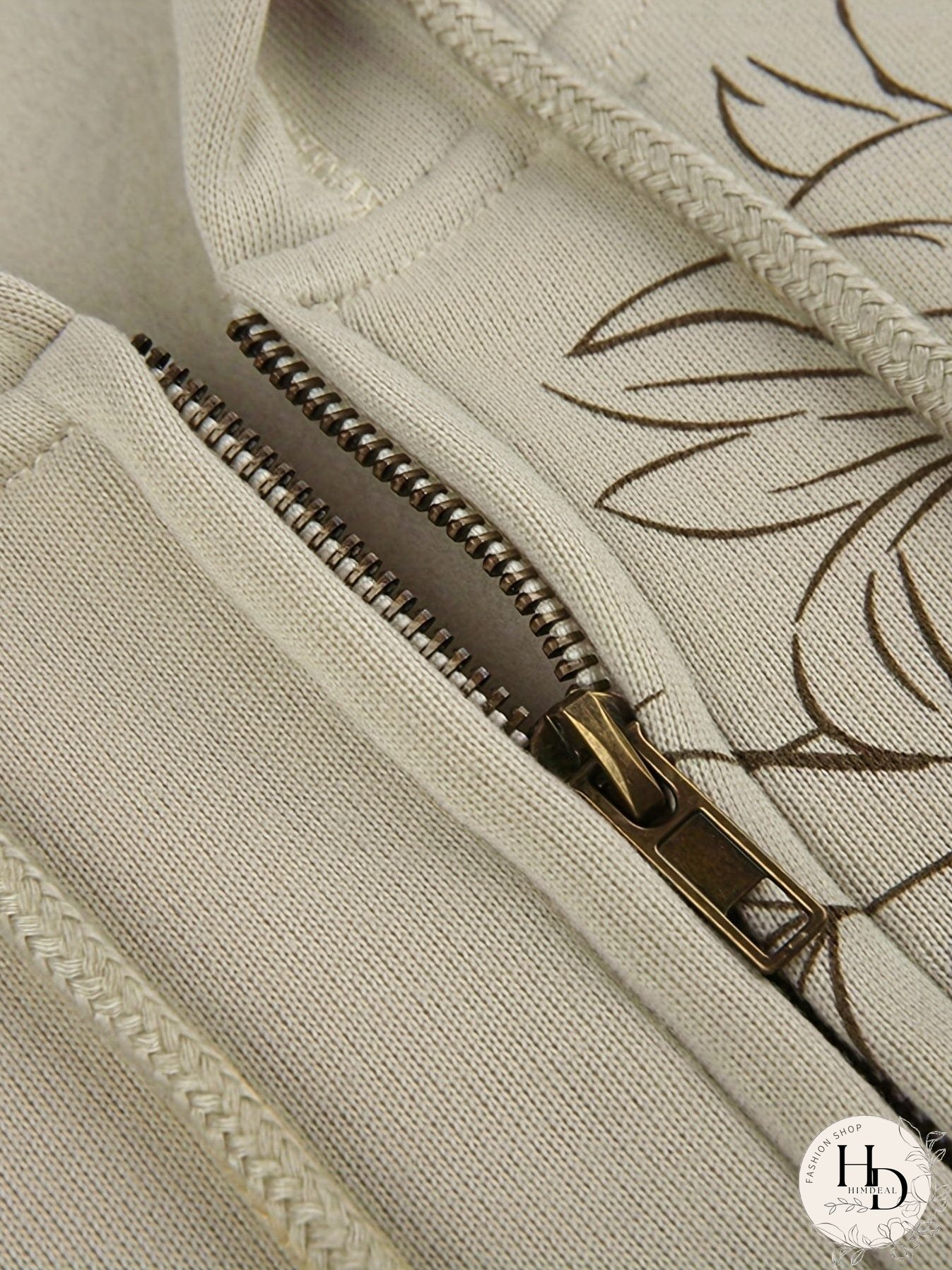 Vintage Style Floral Zip-Up Sweatshirt