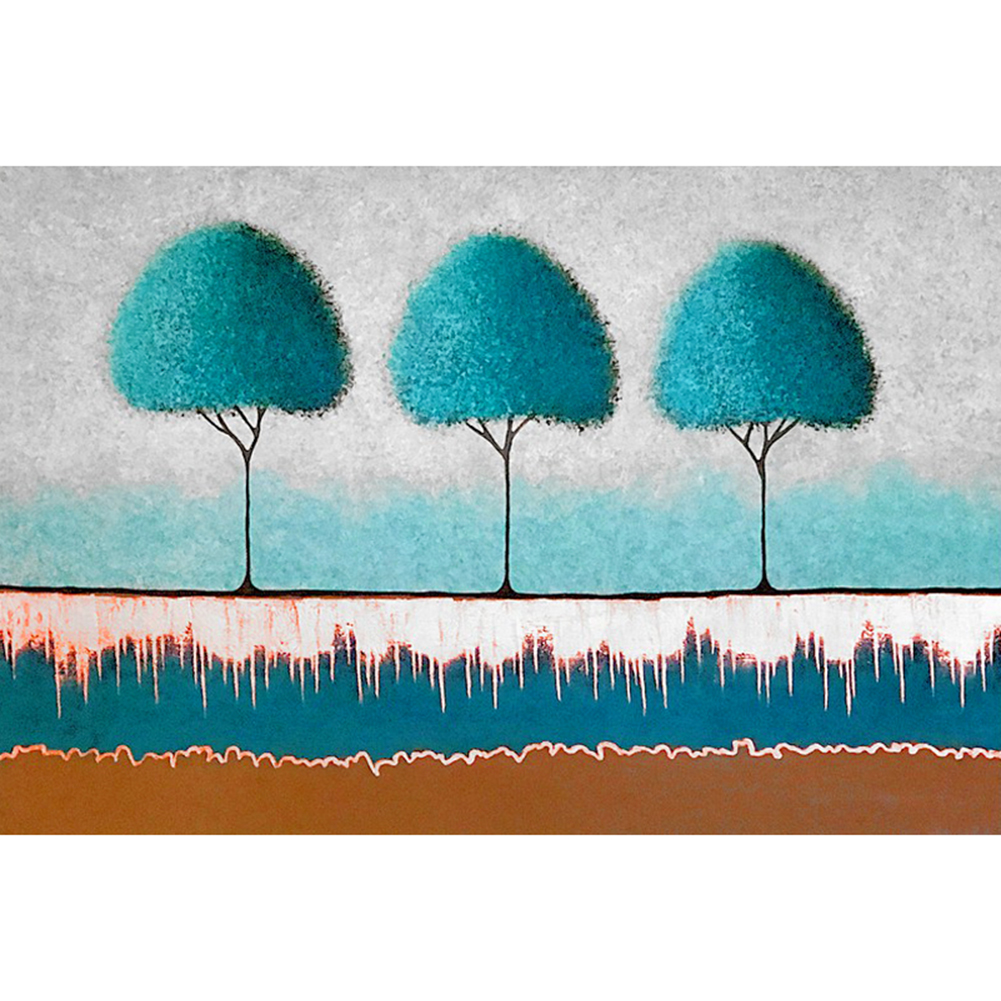 

100*50CM - Round Drill Diamond Painting - Three Trees, 501 Original