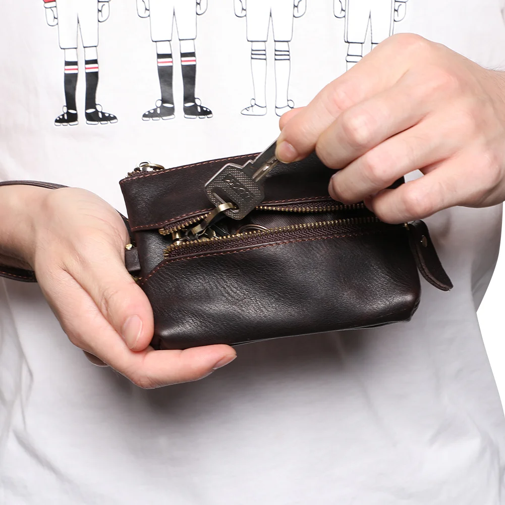 Casual waist hanging hand car key case multifunctional leather coin purse